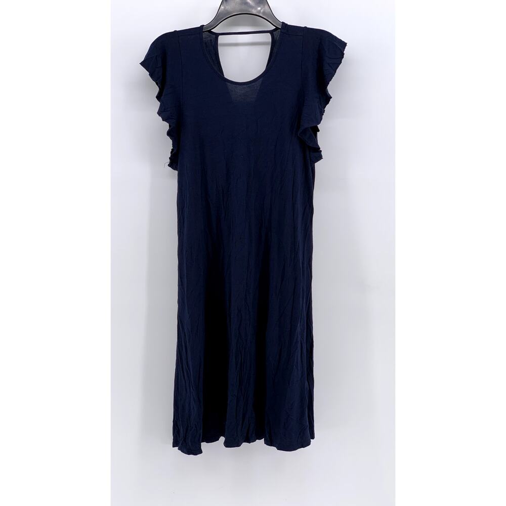 THREE DOTS Women's Navy Scoop-Neck Short Sleeve Dress SZ M